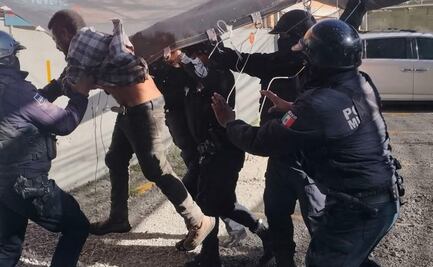 Hombre salta de azotea en Pachuca para huir de la policía, pero cae en lona y sale ileso