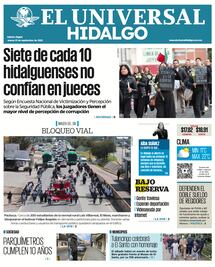 Portada El Universal Hidalgo 25/9/25
