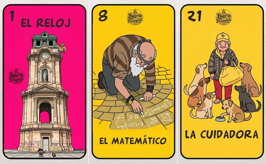"Lotería Pachuqueña" conquista redes; creador hidalguense reimagina los íconos de la Bella Airosa