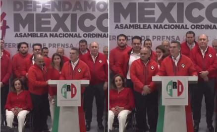 VIDEO. Desplazan a Carolina Viggiano durante conferencia del PRI y abandona el escenario molesta