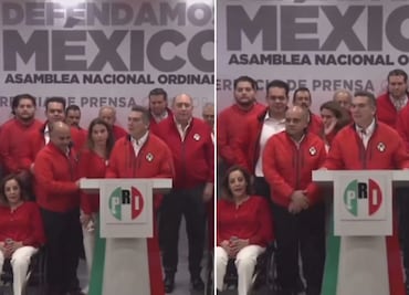 VIDEO. Desplazan a Carolina Viggiano durante conferencia del PRI y abandona el escenario molesta