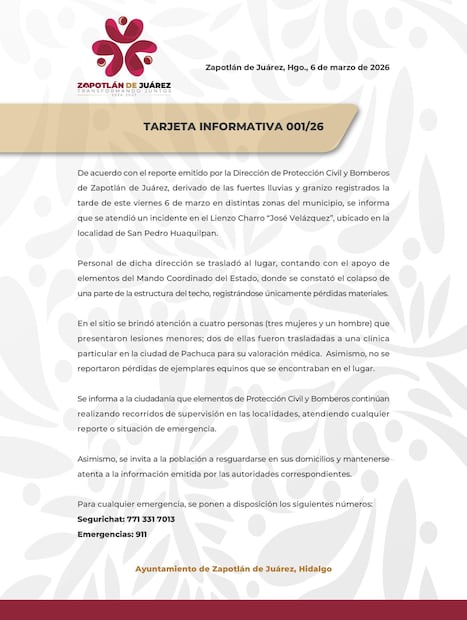 Tras una granizada el lienzo charro de Zapotlán colapsó; hay 4 heridos