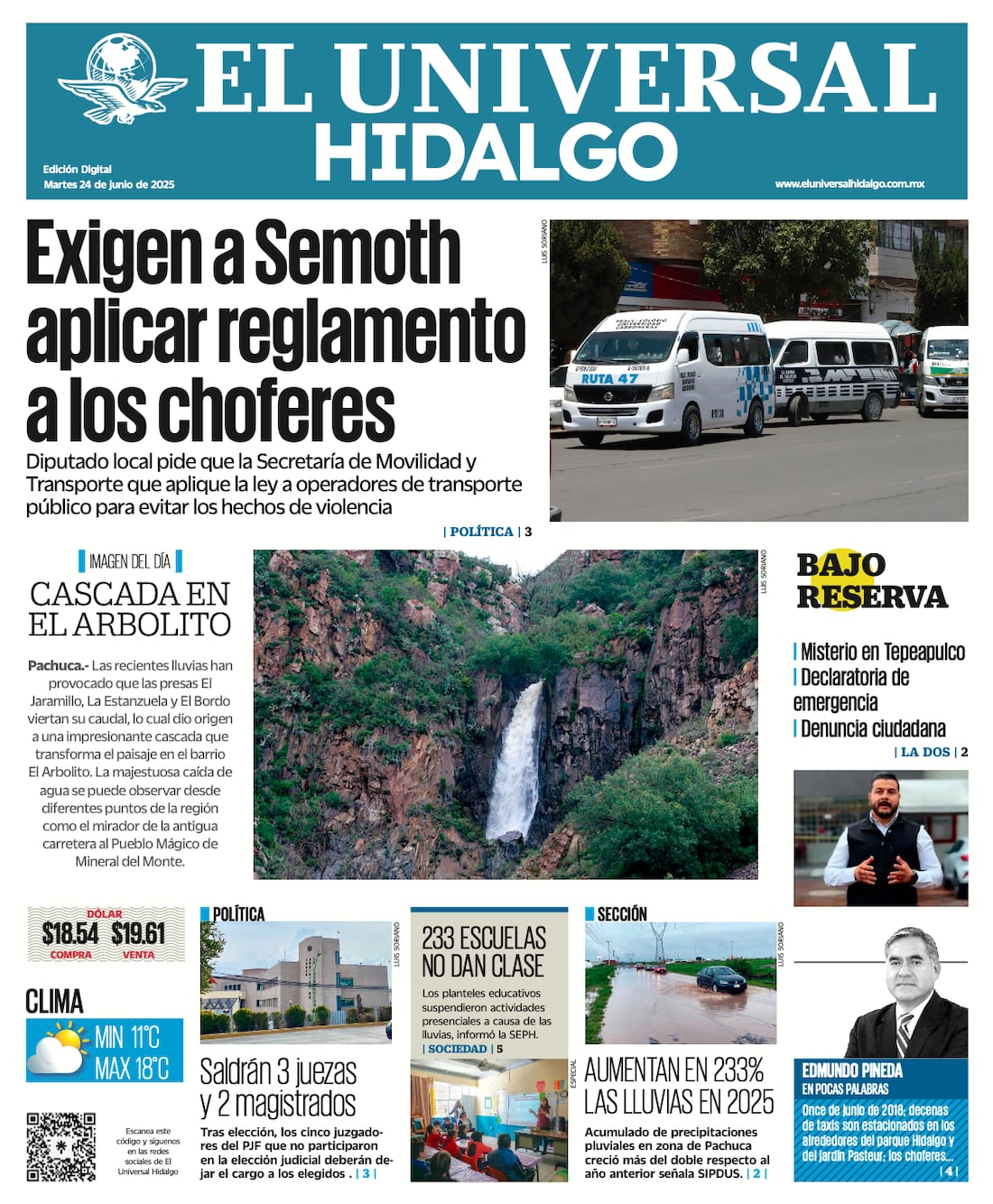Portada El Universal Hidalgo 240625