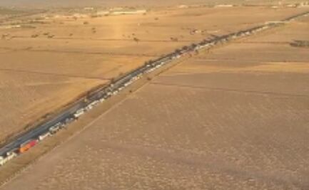 Se mantiene caos vial en Arco Norte tras choque de tráileres