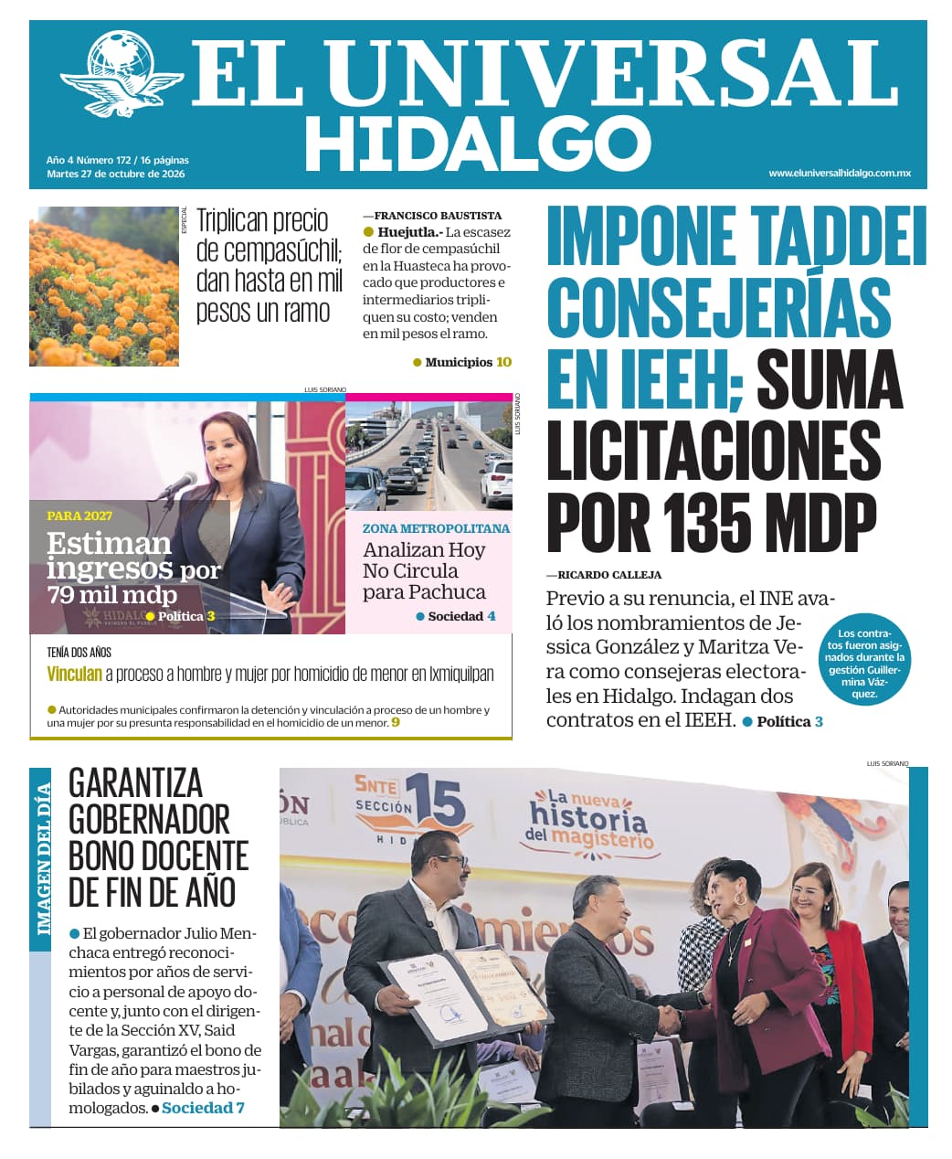 Portada El Hidalgo 27/10/26