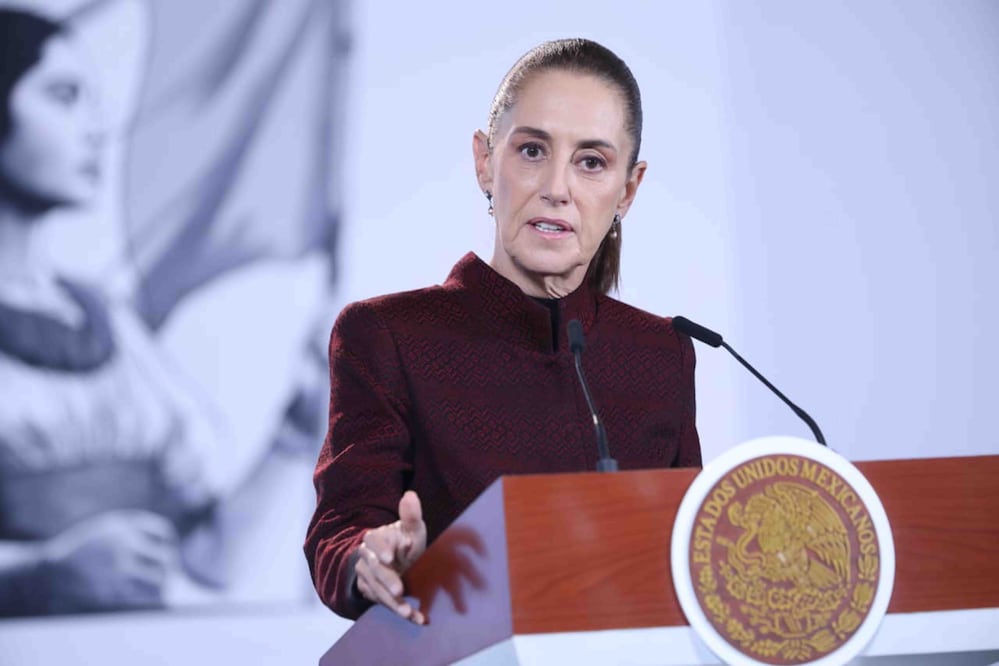 La presidenta de México, Claudia Sheinbaum Pardo, encabeza la conferencia matutina "las mañaneras del pueblo", desde Palacio Nacional. Foto: Agencia EL UNIVERSAL/Luis Camacho/ARMM