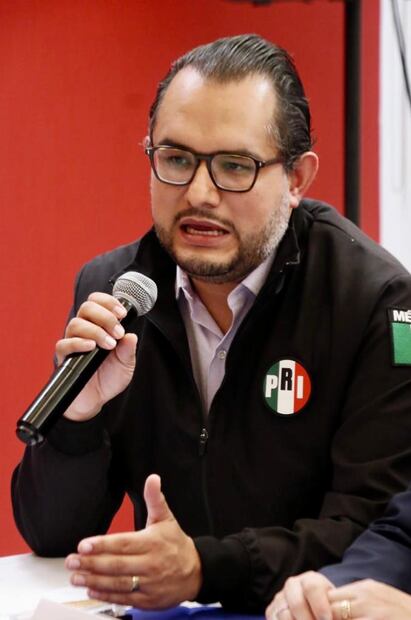 Marco Mendoza, Presidente del PRI en Hidalgo Foto: Luis Soriano