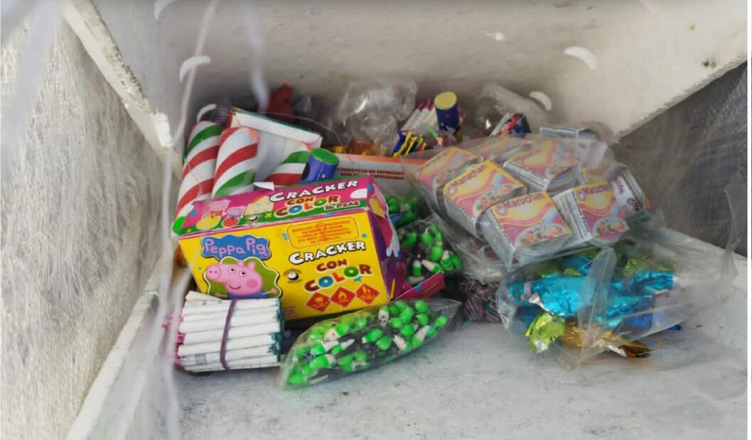 Decomisan 10 kilos de pirotecnia en centro de Pachuca; ya suman 57 en diciembre | Foto: Especial