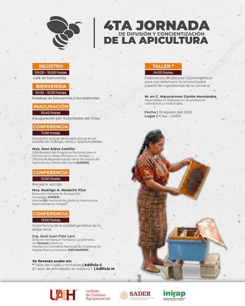 UAEH prepara evento para promover la apicultura y la protección de las abejas | Cortesía: UAEH