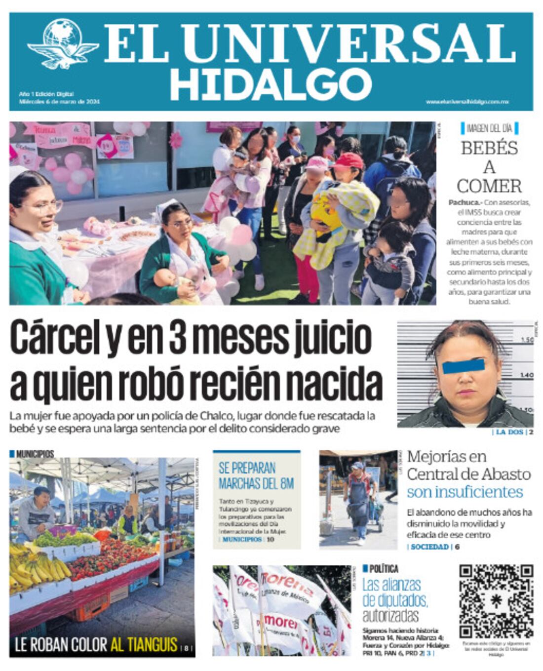 Portada EL Universal Hidalgo 060324