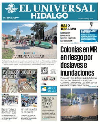 Portada El Universal Hidalgo 20/4/26