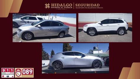 Recuperan tres vehículos de lujo tras asalto a lote de autos en Tula