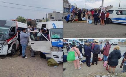 Video: Choque entre dos combis en Pachuca deja al menos 7 personas heridas
