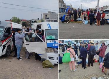 Video: Choque entre dos combis en Pachuca deja al menos 7 personas heridas