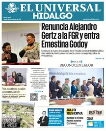 Portada El Universal Hidalgo 28/11/25