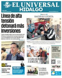 Portada El Universal Hidalgo 13/3/26