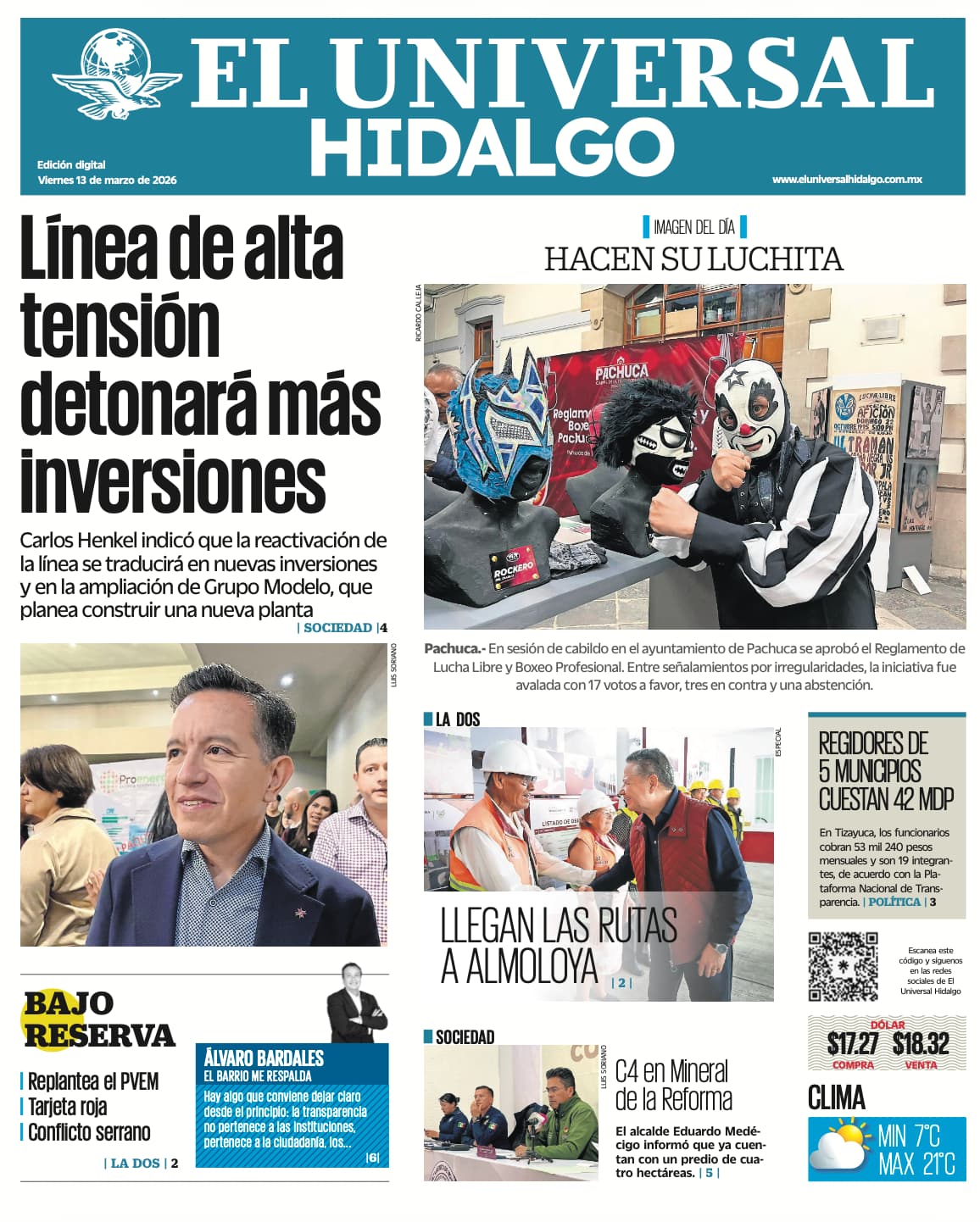 El Universal Hidalgo 13/3/26
