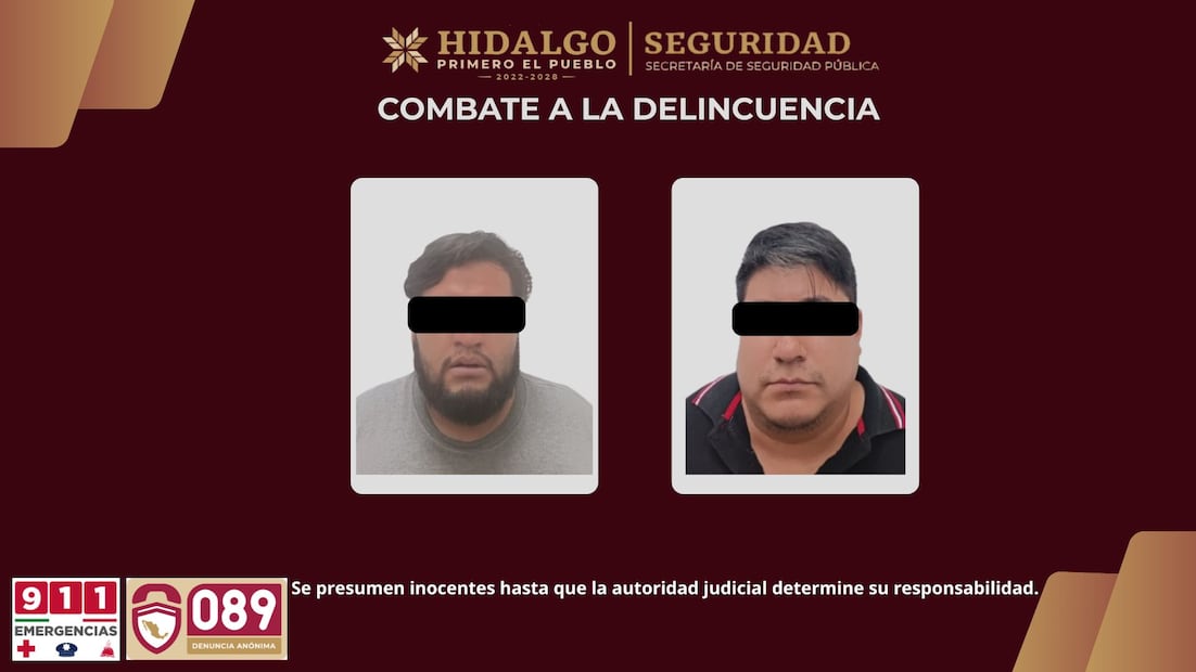 Recuperan tractocamión con maquinaria pesada en Tula; hay dos detenidos | Fotos: SSPH