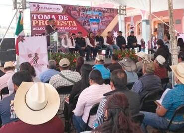 Autoridades auxiliares de Alfajayucan toman protesta por primera vez en acto protocolario