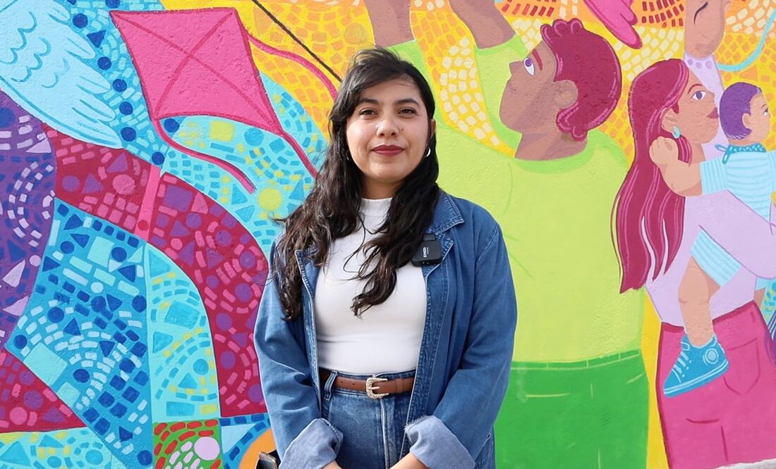 Alejandre Castillo es originaria de Pachuca y creadora del mural “Ecos del Hogar, Latidos del Mundo”