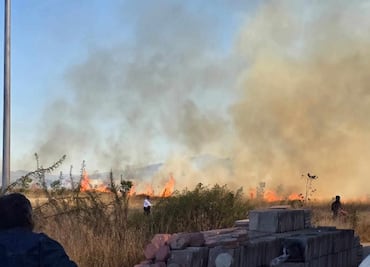 Incendio de pastizal obliga a evacuar a alumnos de la Universidad Politécnica en Tolcayuca