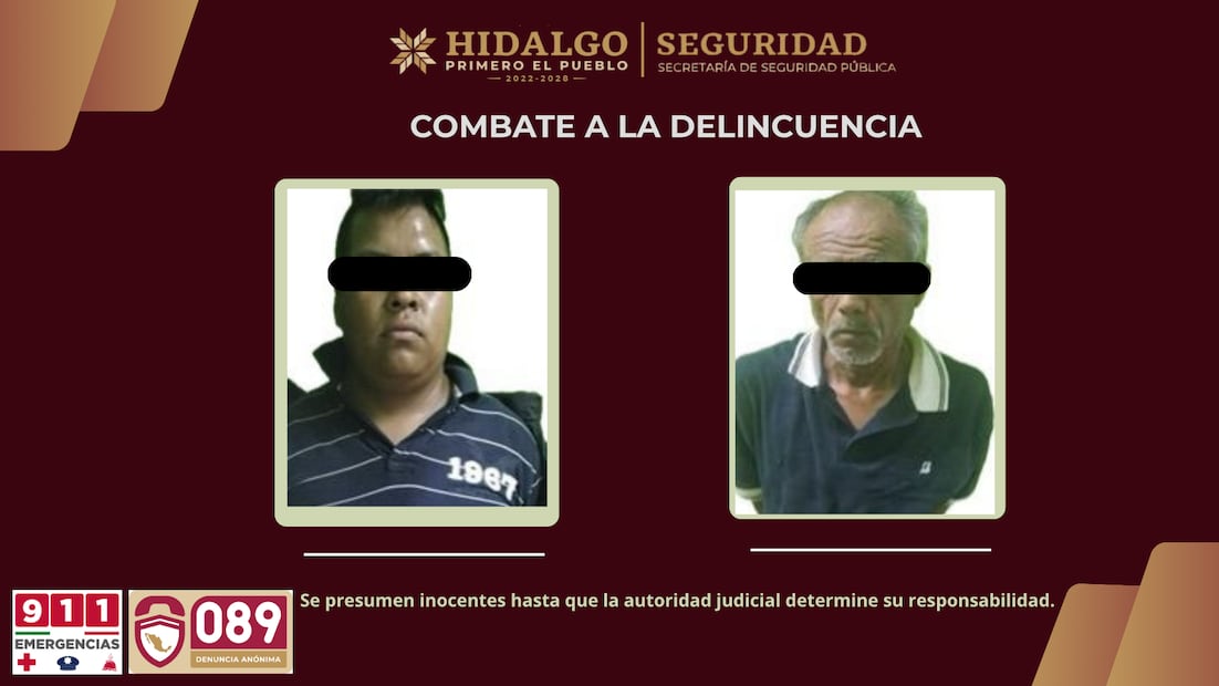 Ubican y detienen a presuntos asaltantes tras robo a repartidor en Tizayuca | Fotos: SSPH