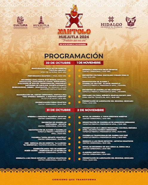 Programa de actividades Xantolo Huejutla