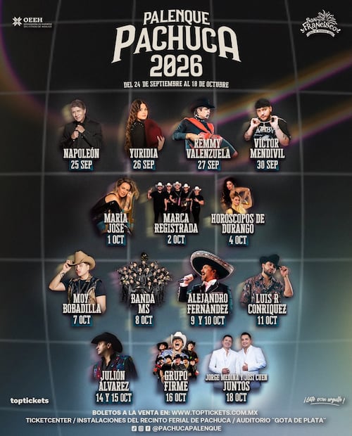 Cartelera completa del Palenque Pachuca 2026 | Facebook: Palenque Feria Pachuca