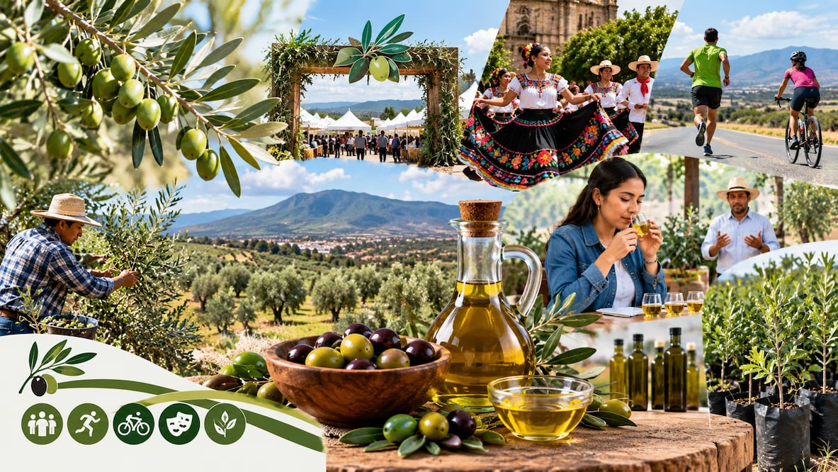 El Olivo, Ixmiquilpan, se prepara para su Expo Oliva | Imagen generada con IA