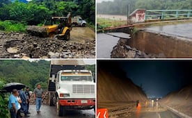 Las lluvias en la Sierra y la Huasteca hidalguense provocan derrumbes y movilización de autoridades