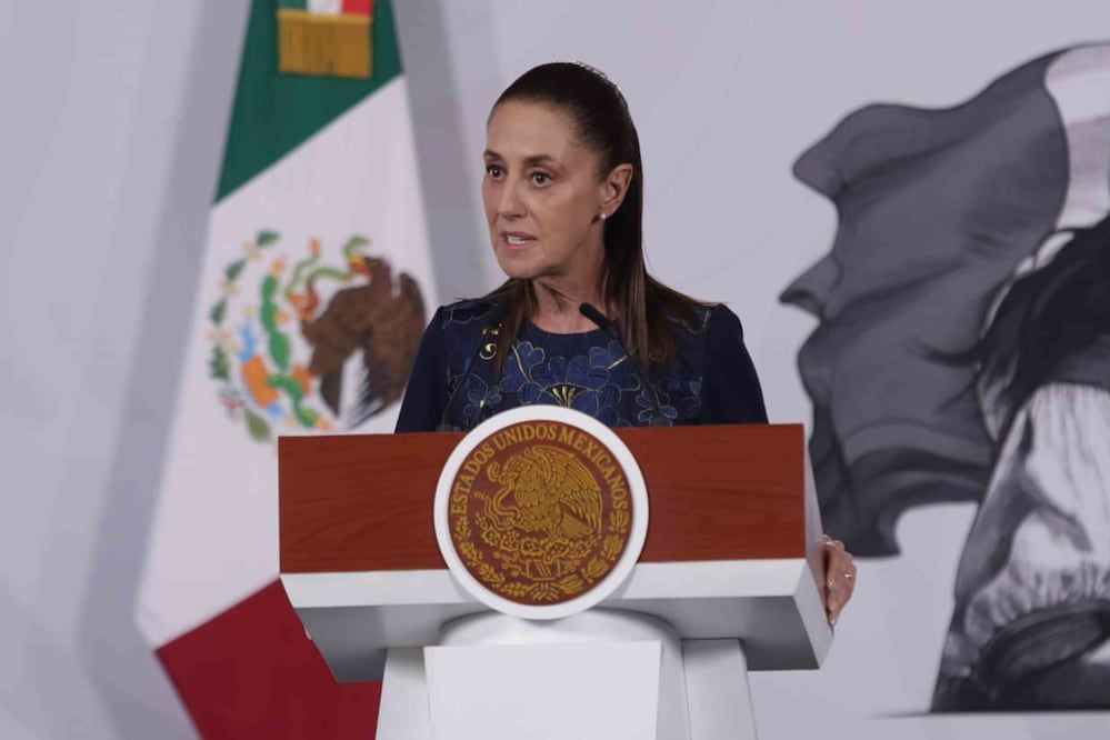 La presidenta Claudia Sheinbaum durante su conferencia matutina desde Palacio Nacional. Foto: Agencia EL UNIVERSAL/Carlos Mejía/RDB.