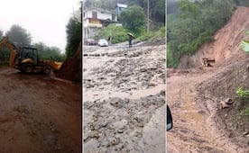 Lluvias provocan derrumbes y cierres de caminos en Tenango de Doria