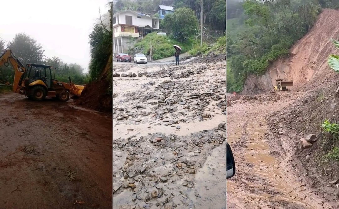Las lluvias provocaron derrumbes y cierres de caminos en Tenango de Doria | Fotos: especiales