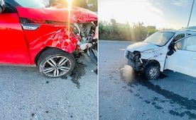 Choque entre dos vehículos en acceso al Arco Norte deja daños materiales