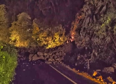 PC de Tlanchinol informó de otro derrumbe en la Pachuca - Tampico