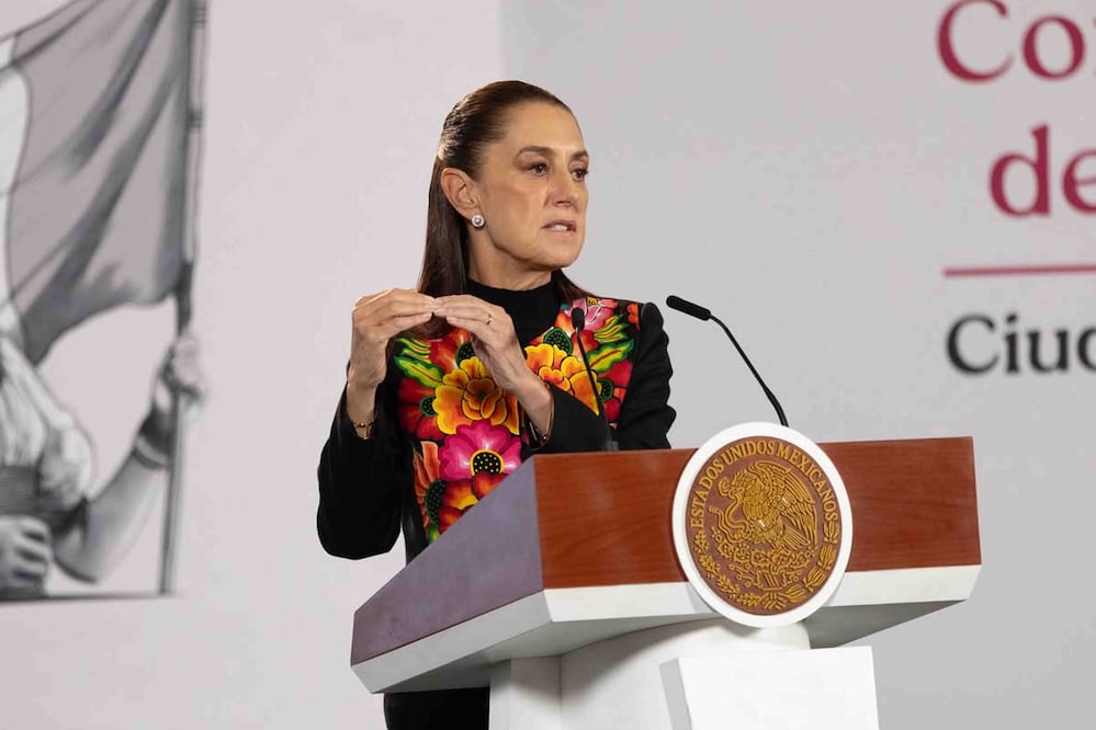 La presidenta Claudia Sheinbaum durante su conferencia matutina desde Palacio Nacional. Foto: Agencia EL UNIVERSAL/Yaretzy Osnaya/RDB.