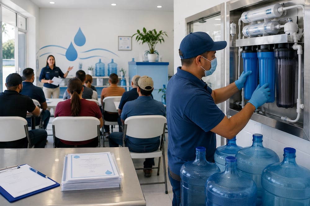 Tulancingo refuerza la vigilancia sanitaria de purificadoras de autoservicio | Imagen generada con IA