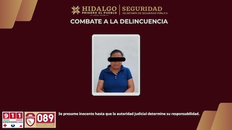 Presunta extorsionadora es detenida tras denuncia de comerciantes en Tezontepec de Aldama
