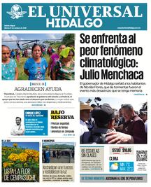 Portada El Universal Hidalgo 21/10/25