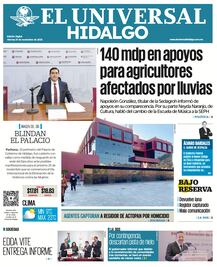 Portada El Universal Hidalgo 21/11/25