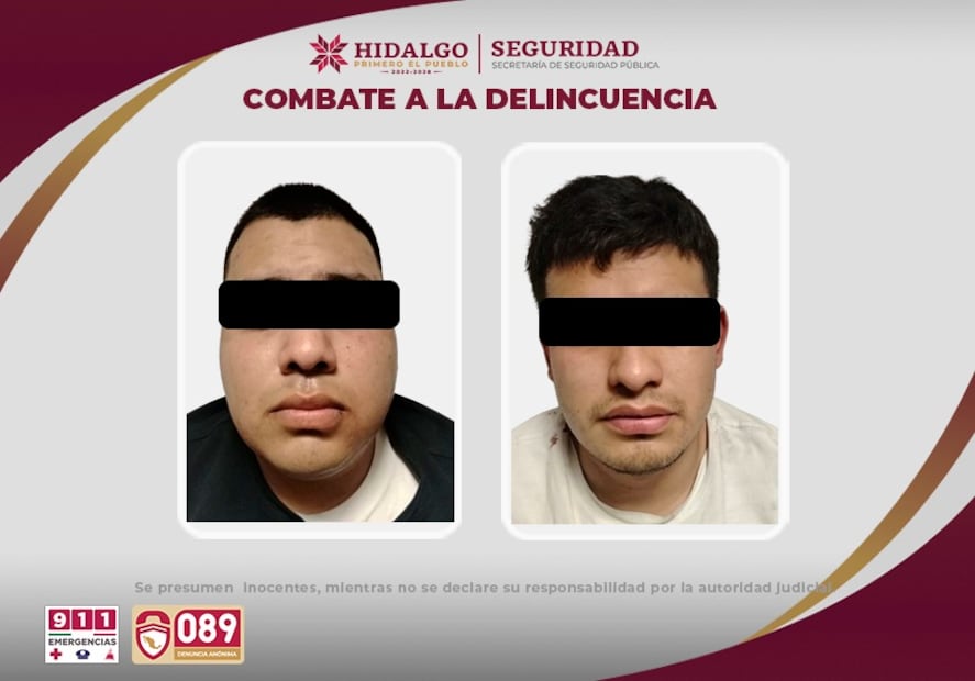 Ubican vehículo ligado a robos de autopartes y detienen a dos hombres en Pachuca | Fotos: SSPH