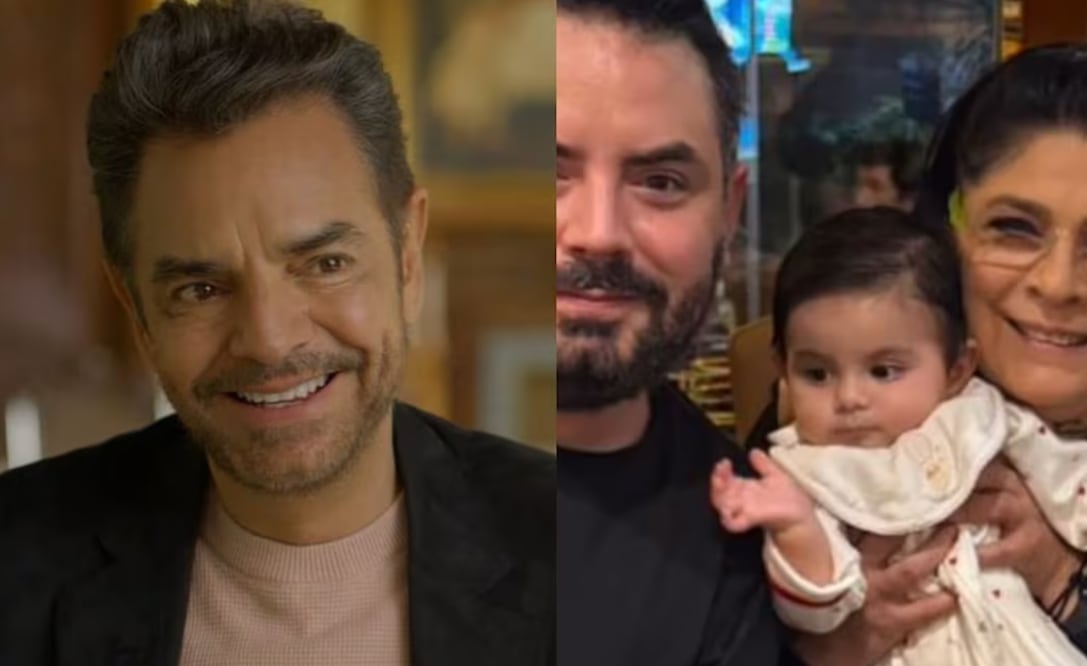 En la fotografía aparecen Eugenio Derbez, su hijo José Eduardo—fruto de su relación con Victoria Ruffo—y Tessa, la nieta de ambos actores. Foto: Instagram oficial.
