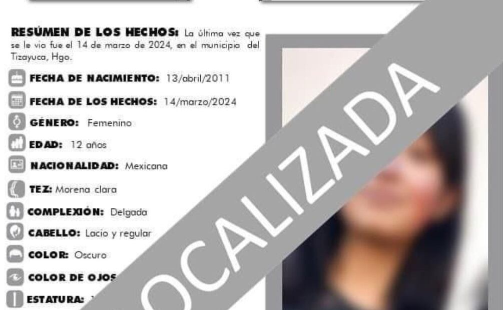 No localizado es distinto que desaparecido; las personas no localizadas salen por su propio pie de los hogares | Ficha de búsqueda: M.Z.P.