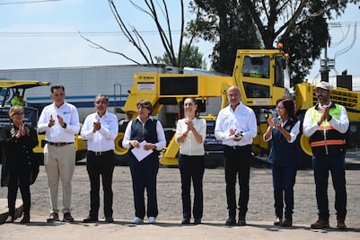 Sheinbaum da banderazo de salida a nuevos trenes de repavimentación