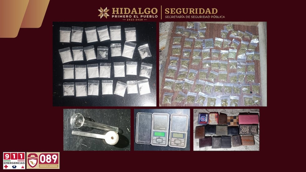 Cateo en Ciudad Sahagún deja tres detenidos y más de 700 dosis de droga aseguradas