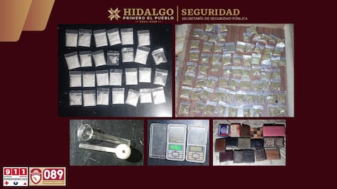 Cateo en Ciudad Sahagún deja tres detenidos y más de 700 dosis de droga aseguradas