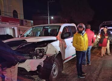 Vehículo oficial de Ixmiquilpan implicado en choque