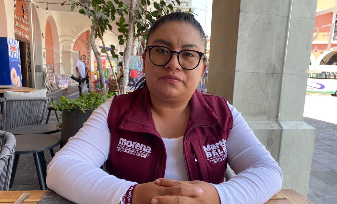 La candidata de Morena, Martha Belem Oliver denunció públicamente la agresión que sufrió uno de sus compañeros brigadistas I Foto:El Universal Hidalgo
