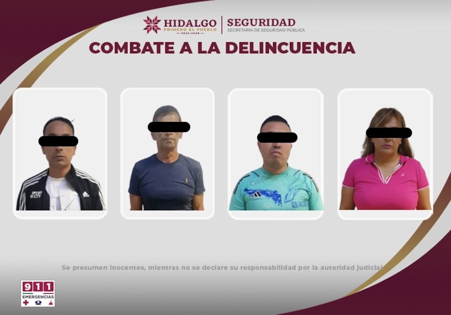 SSPH detiene a cuatro personas por robo a consultorios médicos en Pachuca y Actopan | Fotos: SSPH