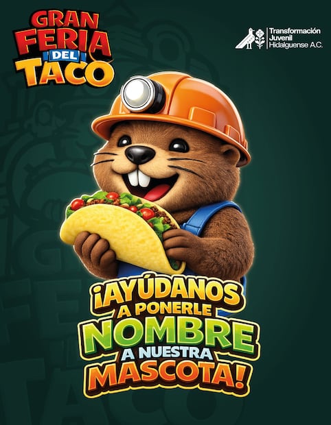 Buscan nombre para la nueva mascota de la Gran Feria del Taco Hidalgo 2026 | Cortesía: OEEH